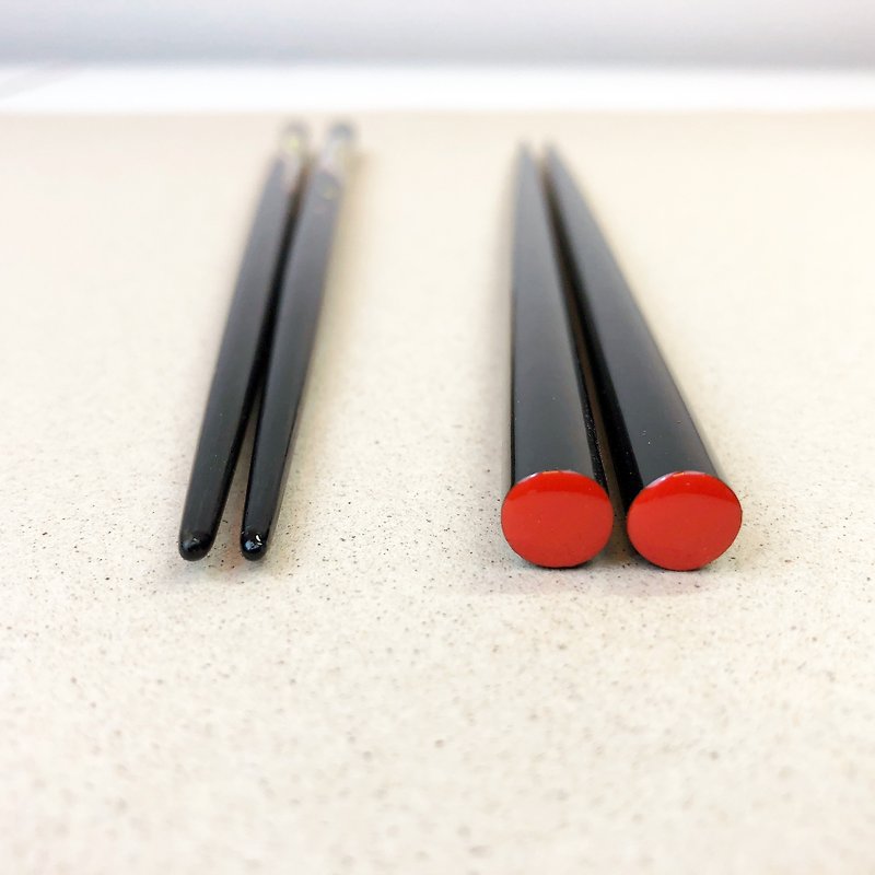 DIY漆器筷子研磨體驗組 (紅藍色/一生一筷) - 筷子/筷子架 - 木頭 紅色