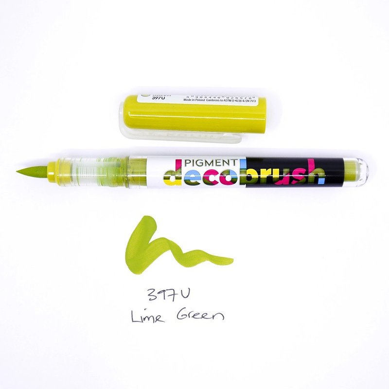 Lime Green (397U) DecoBrush Pigment Liquid Acrylic Brush - Other Writing Utensils - Plastic Green