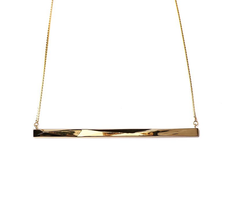バトンゴールデン長方形ポリゴンネック - ネックレス - 金属 ゴールド