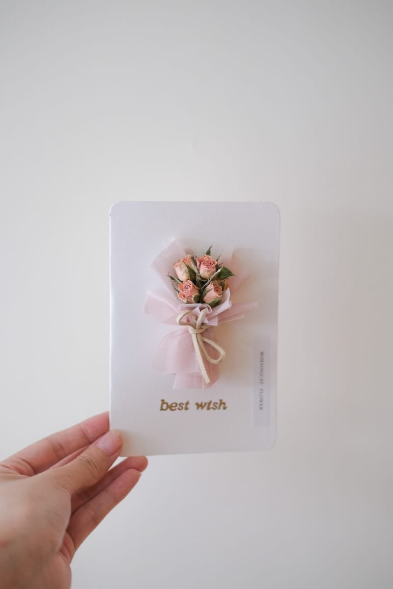 Dried rose bouquet card gift box - ช่อดอกไม้แห้ง - กระดาษ 