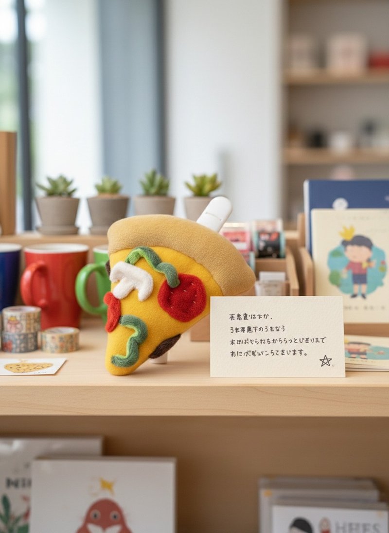 Pizza Charm Pouch | Kindergarten Back-to-School / Kids Backpack Charm / Lucky Charm Bag | Handmade / Comfort Gift - ซองรับขวัญ - เส้นใยสังเคราะห์ สีส้ม