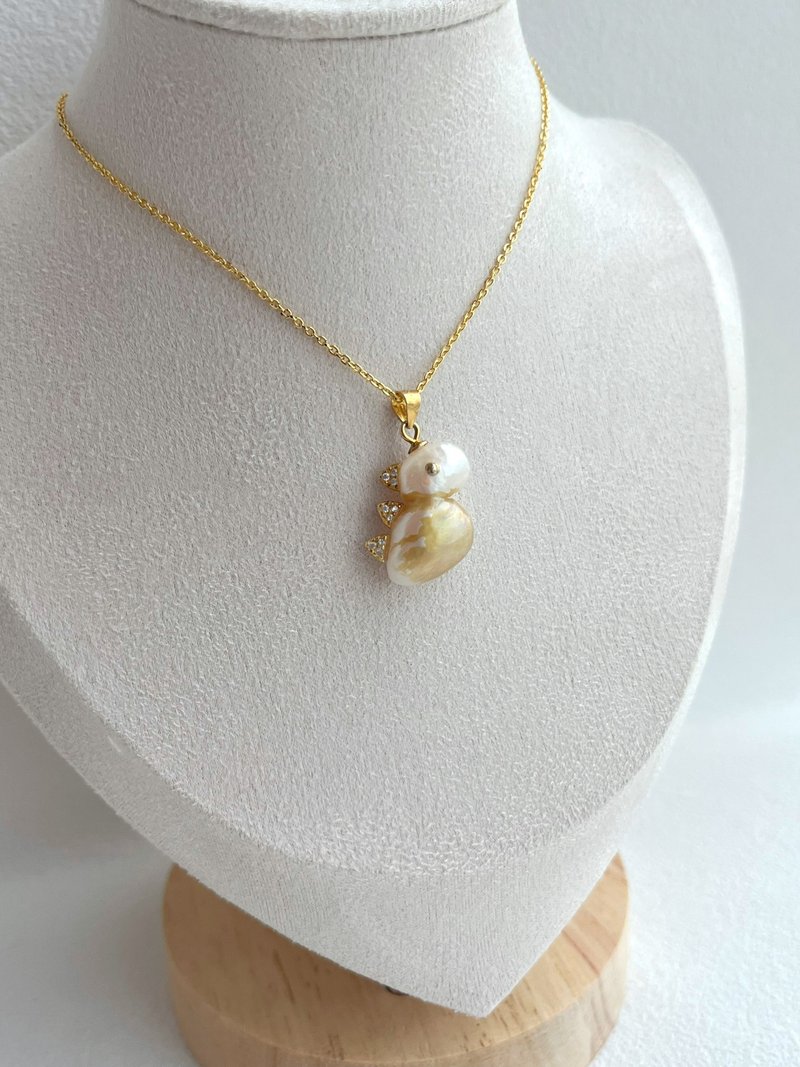 巴洛克珍珠獨風格個性小恐龍可調教項鏈 - 項鍊 - 珍珠 