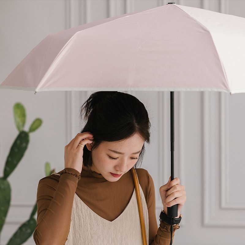 【rento】防曬彩膠素色安全自動傘-撫子 - 雨傘/雨衣 - 防水材質 粉紅色