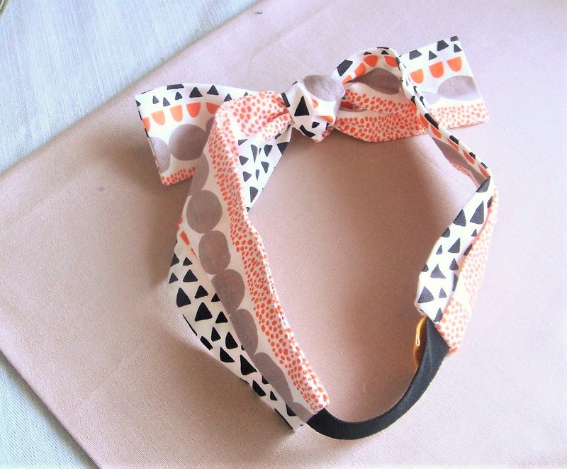 Tangerine Melaleuca Pie l Korean Melaleuca Series l Bow tie tie headband - ที่คาดผม - ผ้าฝ้าย/ผ้าลินิน 