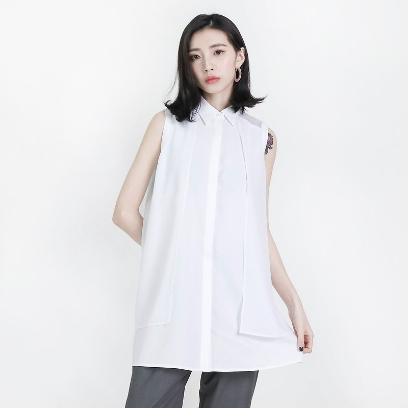 Fantasy fantasy sleeveless shirt _8SF051_ white - Women's Vests - Cotton & Hemp White