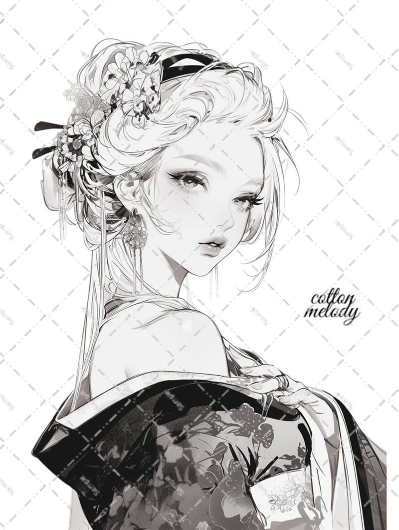 original sticker no.5771 人物ステッカー オリジナルステッカー 人物ステッカー 女の子ステッカー オリジナル人物ステッカー - 貼紙 - 紙 