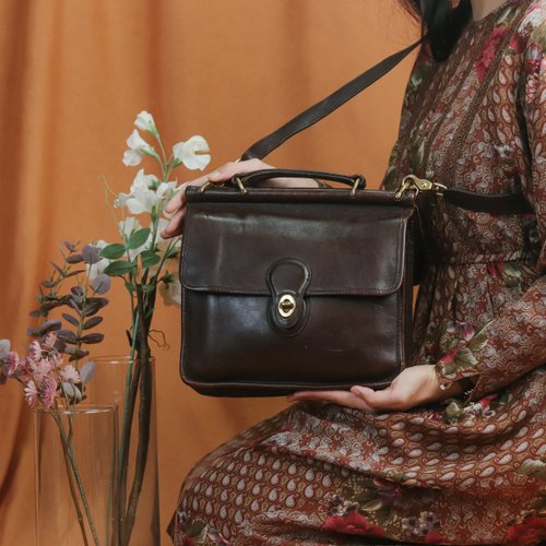 COACH antique bag A13 brown handbag doctor bag genuine leather [Tsubasa.Y  vintage house] - Shop tsubasay Briefcases & Doctor Bags - Pinkoi