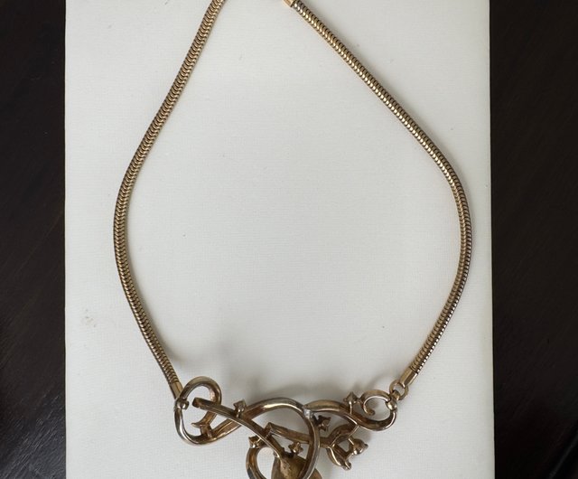 Orders Vintage Crown TRIFARI gold rose snake chain necklace