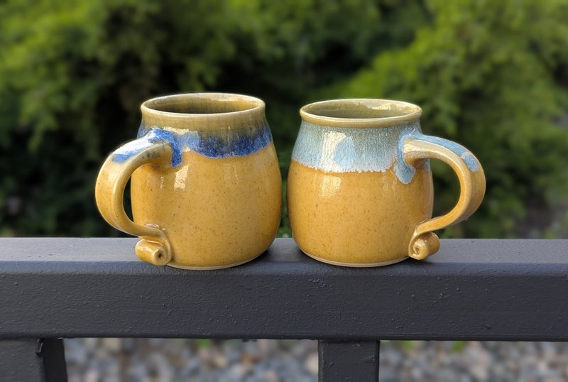 Pottery mug handmade 6oz Mugs handmade Ceramic mug Ukraine pottery Handmade - 杯子 - 黏土 黃色