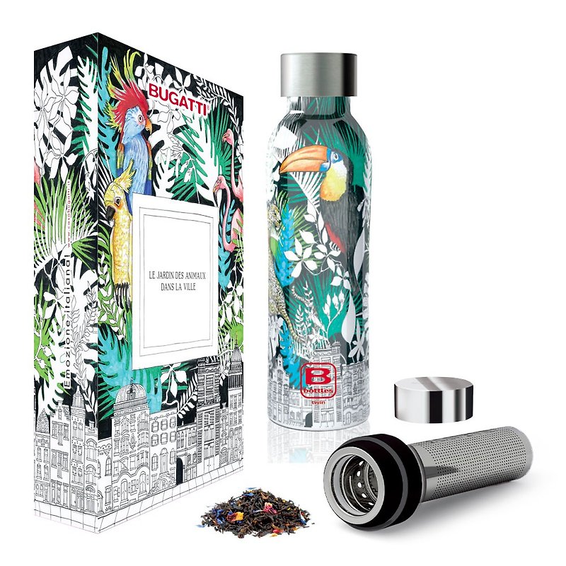 BUGATTI Animal City Thermos 500ml Gift Set - Vacuum Flasks - Stainless Steel Multicolor