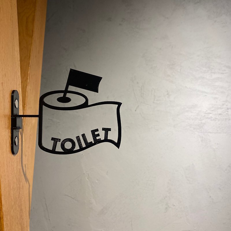 toilet sign - Wall Décor - Plastic Black