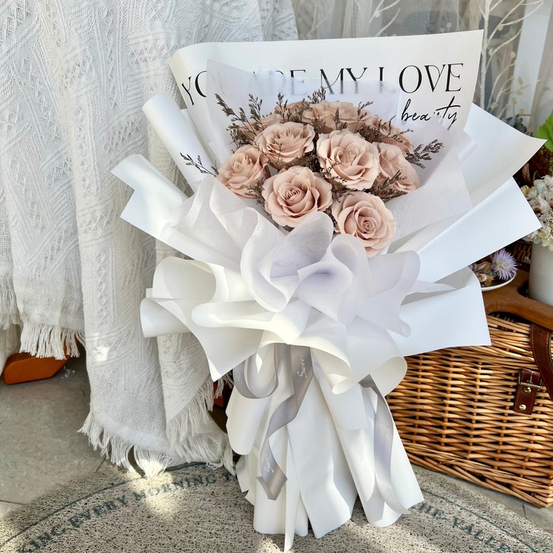 11 roses confession large bouquet Valentine's Day bouquet - Dried Flowers & Bouquets - Plants & Flowers Khaki