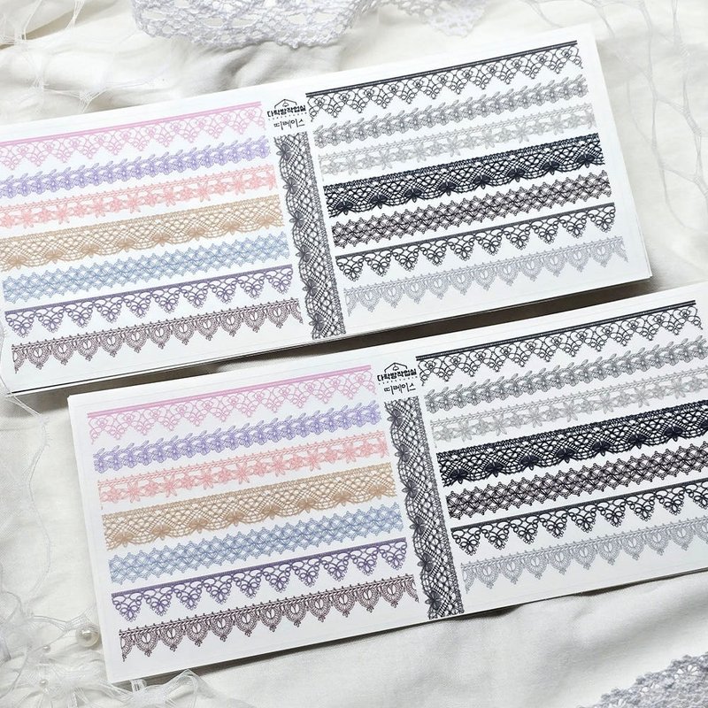 :lace pattern : Matte Transparent sticker - 貼紙 - 其他材質 