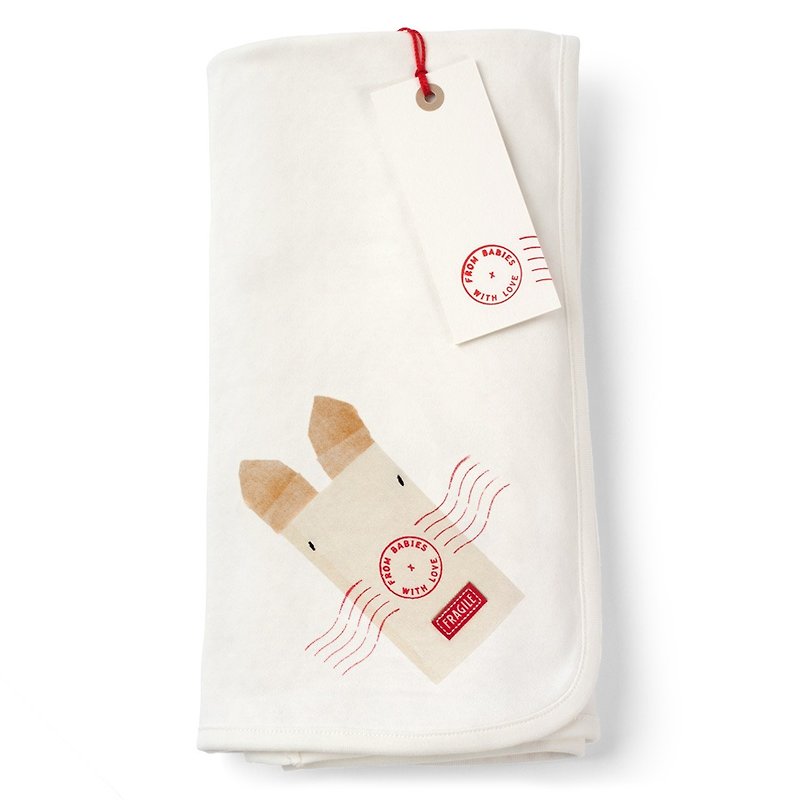 Rabbit Blanket Bio-Organic cotton for Baby - ของขวัญวันครบรอบ - ผ้าฝ้าย/ผ้าลินิน ขาว