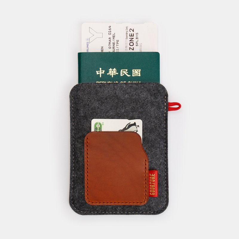 GOURTURE - 出國走走護照夾 / 護照套 雙層款【琥珀棕】 - 護照夾/護照套 - 真皮 咖啡色