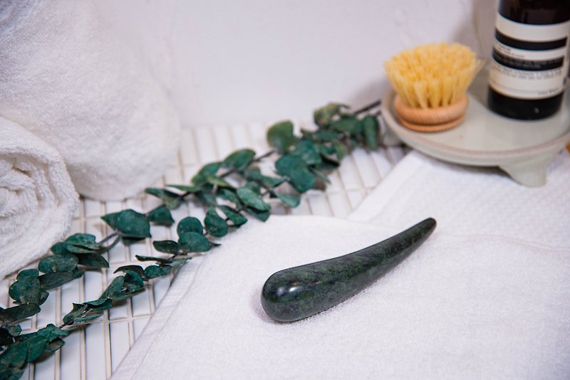 Black Jade Massage Tool - Zucchini-shaped - Other - Jade Gray