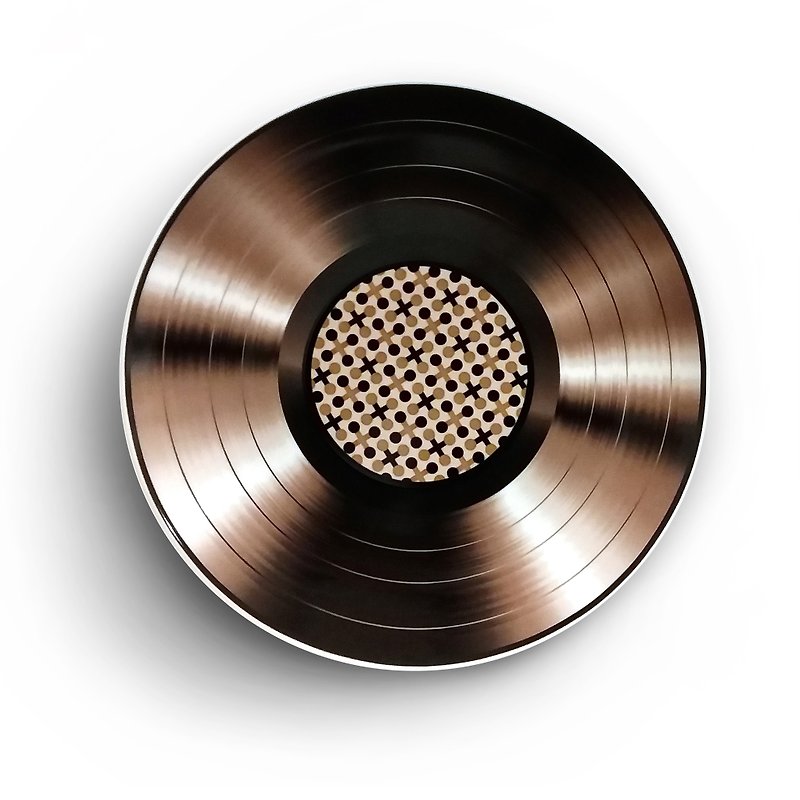 Porcelain Retro Record Large Plate RLP-007 (Long Play for Art and Music Lovers) - Small Plates & Saucers - Porcelain Brown