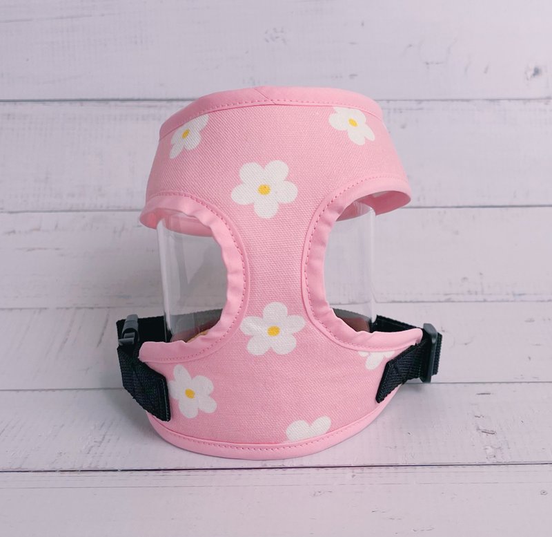 Pink fluffy flower lover harness cat harness harness - ปลอกคอ - ผ้าฝ้าย/ผ้าลินิน สึชมพู