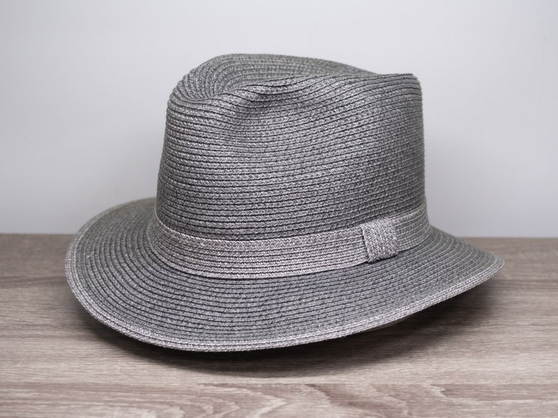 British simple gentleman's hat - Yaoyan gray paper thread weaving - หมวก - กระดาษ สีเทา