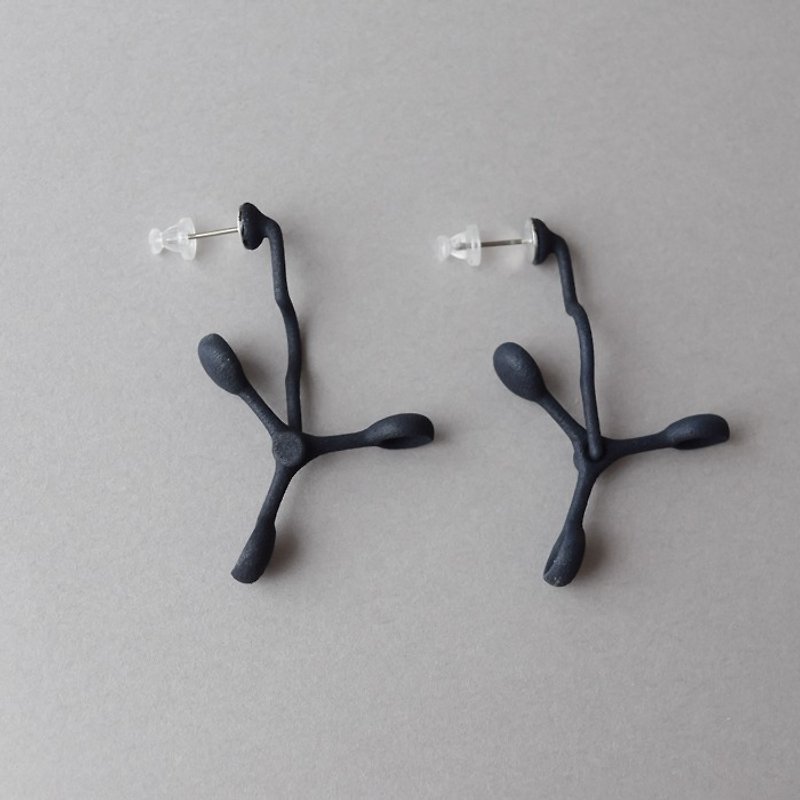 paddle black earrings - ต่างหู - พลาสติก สีดำ