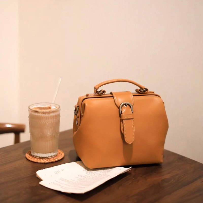 Minimalist Life Doctor Bag Amber Orange - Briefcases & Doctor Bags - Genuine Leather Orange