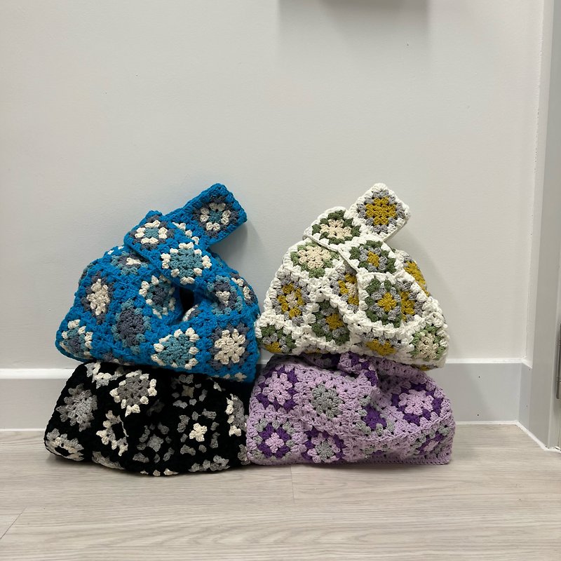 crocheted tote bag - Handbags & Totes - Cotton & Hemp Multicolor