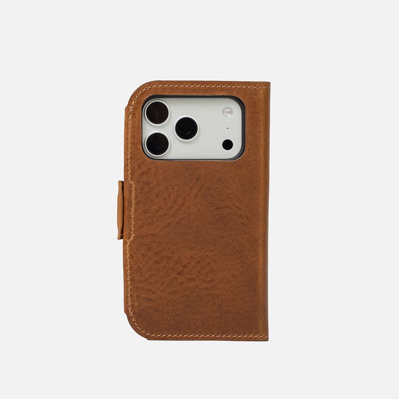 Italian Leather Folio Case made for iPhone 17 Series | Compatible w/ MagSafe - 手機殼/手機套 - 真皮 咖啡色