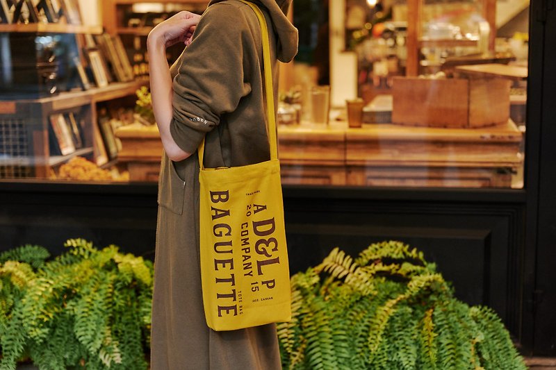 D&L Baguette Bag small bread bag - กระเป๋าแมสเซนเจอร์ - ผ้าฝ้าย/ผ้าลินิน สีเหลือง