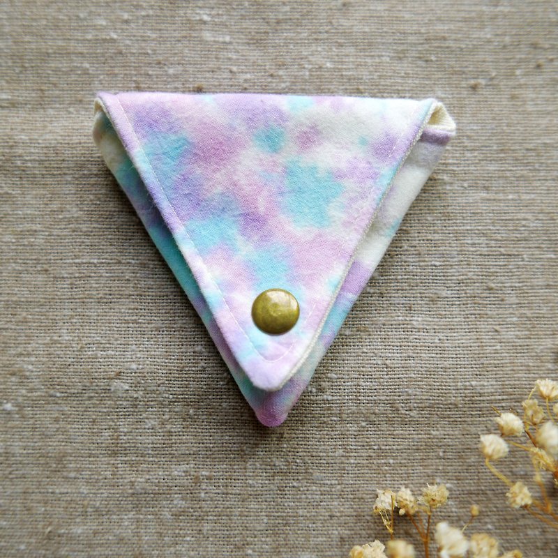 Handmade Tie dye Triangular Coin Case  Xmas gifts - Coin Purses - Cotton & Hemp Pink