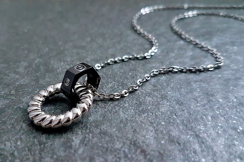 Stainless steel  pendant - Necklaces - Stainless Steel Black