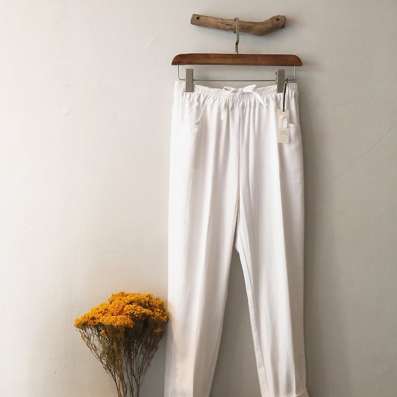RH clothes / cotton and linen slacks / white - Women's Pants - Cotton & Hemp White