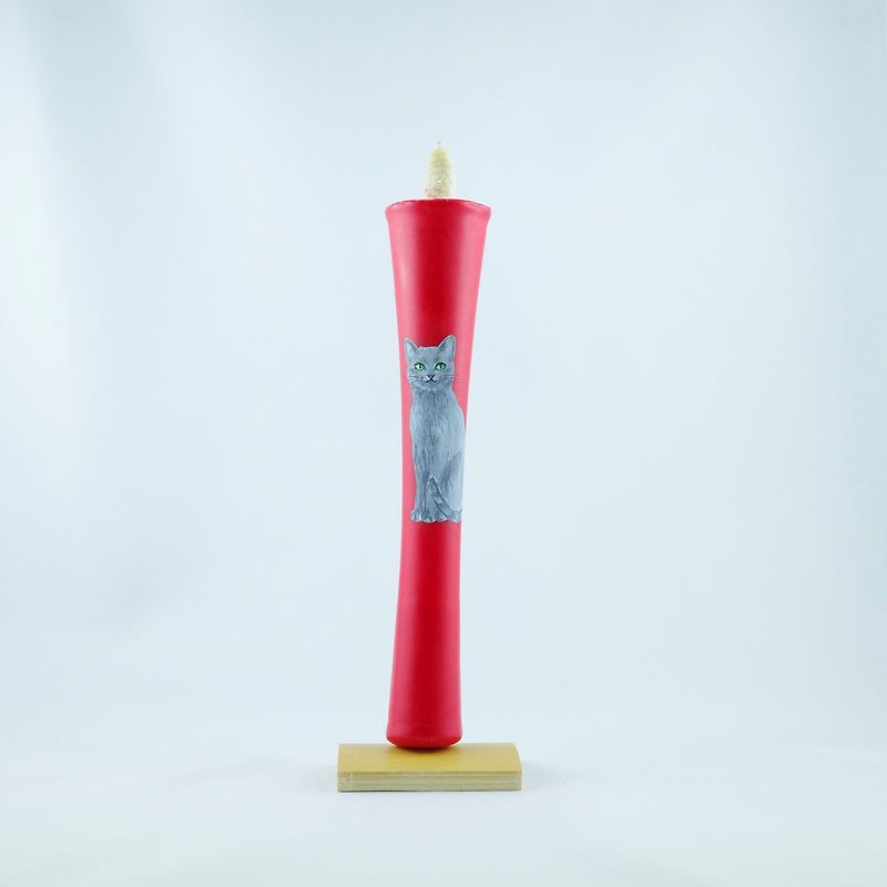 [Kyoto Fushimi Kyoto Candle] The world is a cat joint limited edition NMR-1516 - เทียน/เชิงเทียน - ขี้ผึ้ง สีแดง