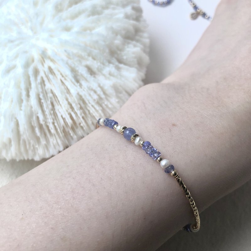 [December Stone] Halo Violet | Tanzanite Stone Length Adjustable Tanzanite - Bracelets - Gemstone Blue