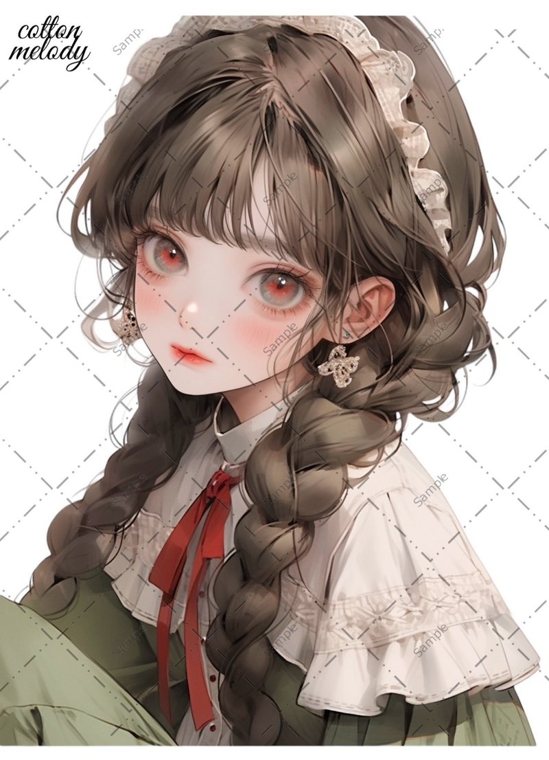 original sticker no.401 人物ステッカー オリジナルステッカー 人物ステッカー 女の子ステッカー オリジナル人物ステッカー - 貼紙 - 紙 