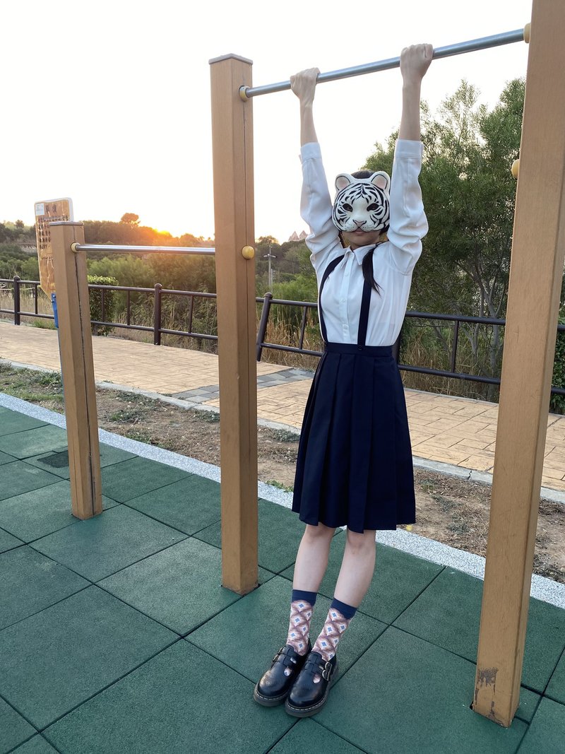 中學生制服吊帶裙日本製 - 洋裝/連身裙 - 聚酯纖維 藍色