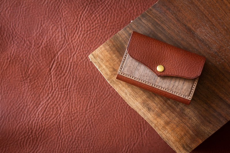 Card Wallet -Chocolate x Black Walnut - Wallets - Genuine Leather 
