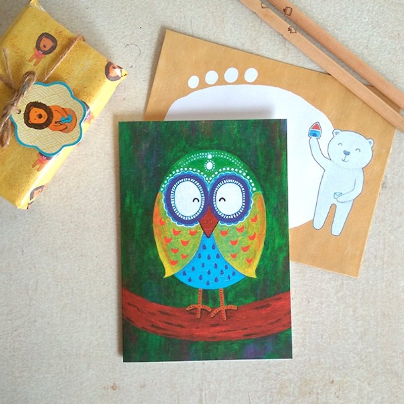Universal card ∣ lucky egg owl - Cards & Postcards - Paper Multicolor