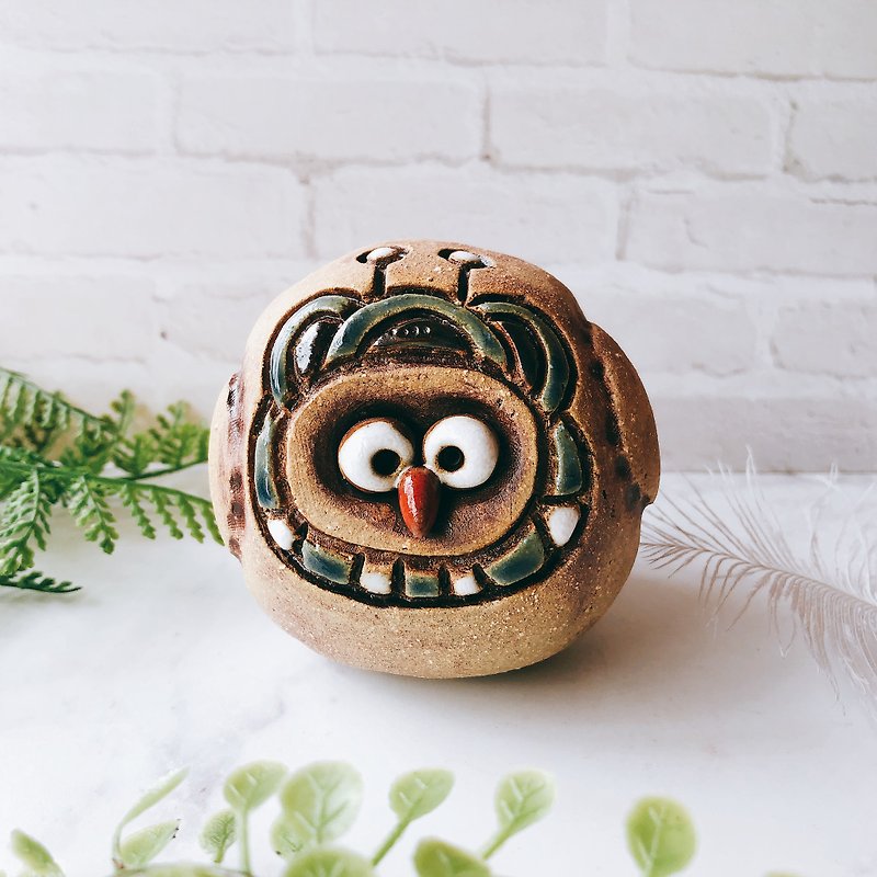 C-39 Owl Grand Ceramic Bell │ 吉野鹰x Office Small Things Pottery Design Bell Cute Gift - อื่นๆ - ดินเผา 