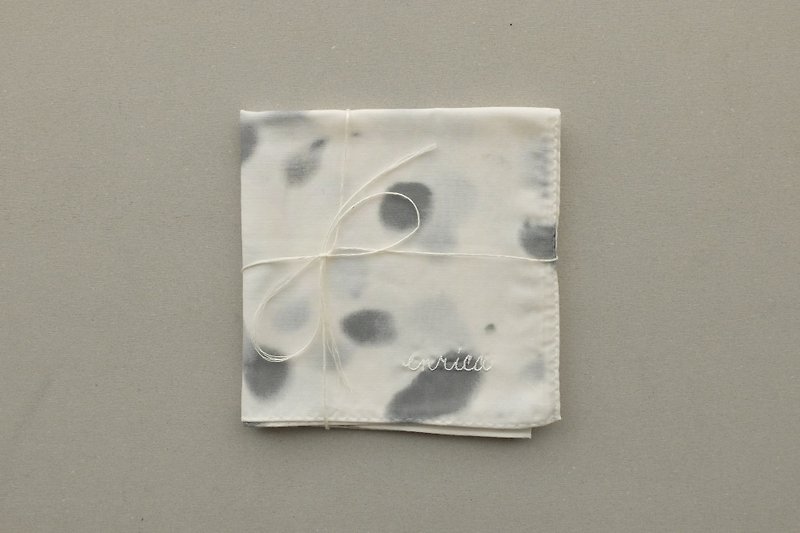 enrica handkerchief L / strange polka dot print gray - Handkerchiefs & Pocket Squares - Cotton & Hemp White