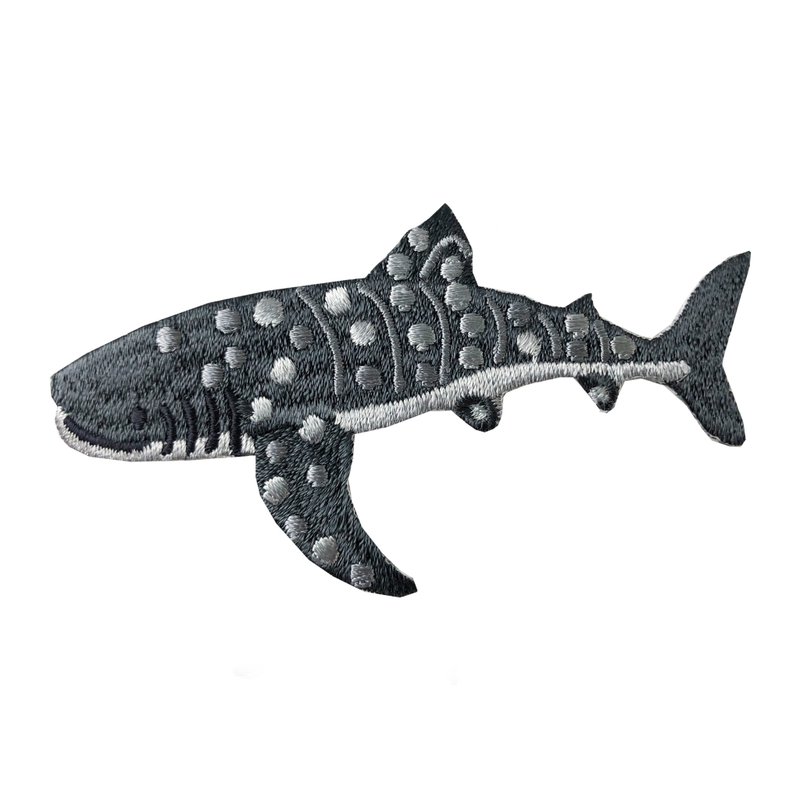 Novigo Endangered Animals Iron-On Embroidery/Whale Shark - Badges & Pins - Thread Gray