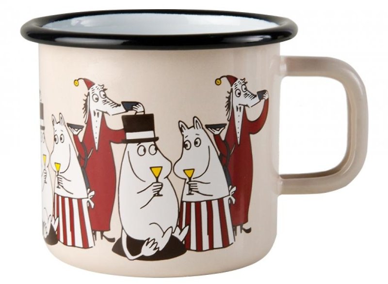 Moomin Finnish glutinous rice mug 3.7 dl Christmas gift exchange gift - Mugs - Enamel Pink