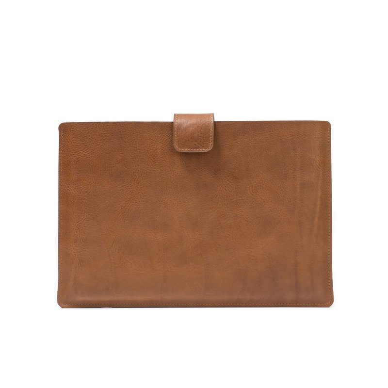 Leather Sleeve for iPad with zipper pocket - Tablet & Laptop Cases - Genuine Leather Brown