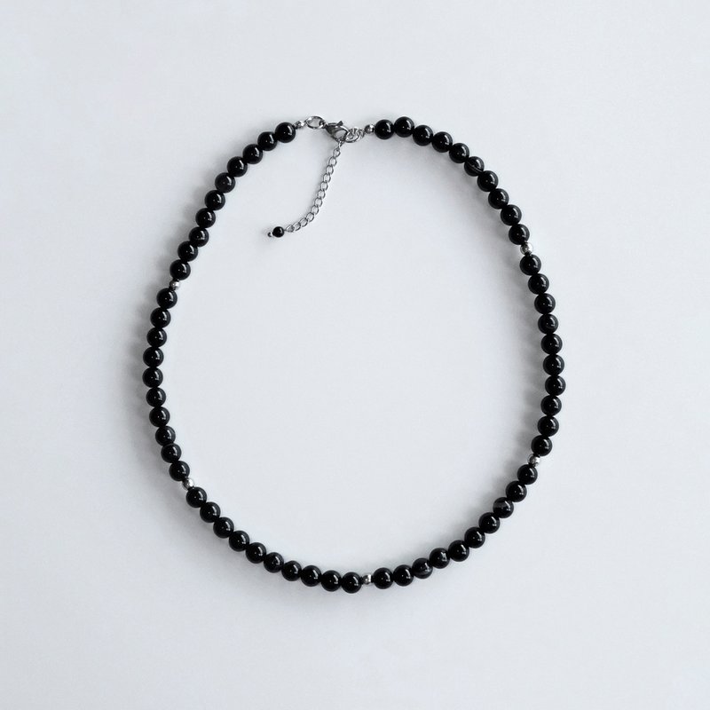 Black Onyx Necklace (glossy) - Necklaces - Other Materials 