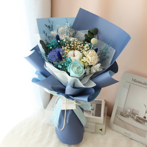 G76ブルードライブーケ/卒業ブーケ 感謝の贈り物 - ショップ KEYURA
