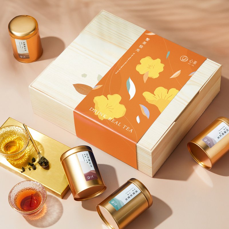 Frequent-selling gift box | Pine wood hardcover 6 selected Taiwanese teas - Handmade Cookies - Other Materials 