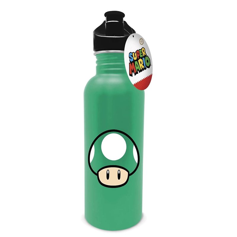 Official Nintendo  Super Mario Bros Mushroom Metallic Bottle,700mL - Pitchers - Other Materials Green