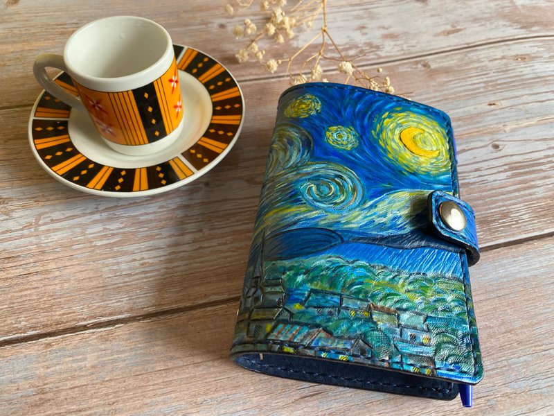 Leather Sculpture / Handbook / Starry Night Trilogy - Starry Night - Notebooks & Journals - Genuine Leather 