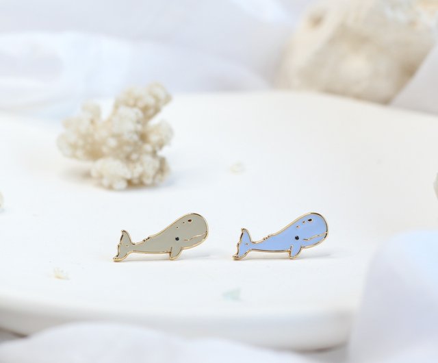 マッコウクジラの海洋生物ノンホールピアスイヤリング誕生日