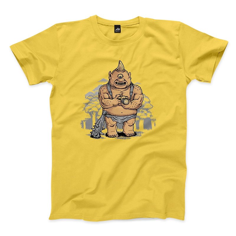 慧眼獨巨 - 黃 - 中性版T恤 - 男 T 恤 - 棉．麻 黃色