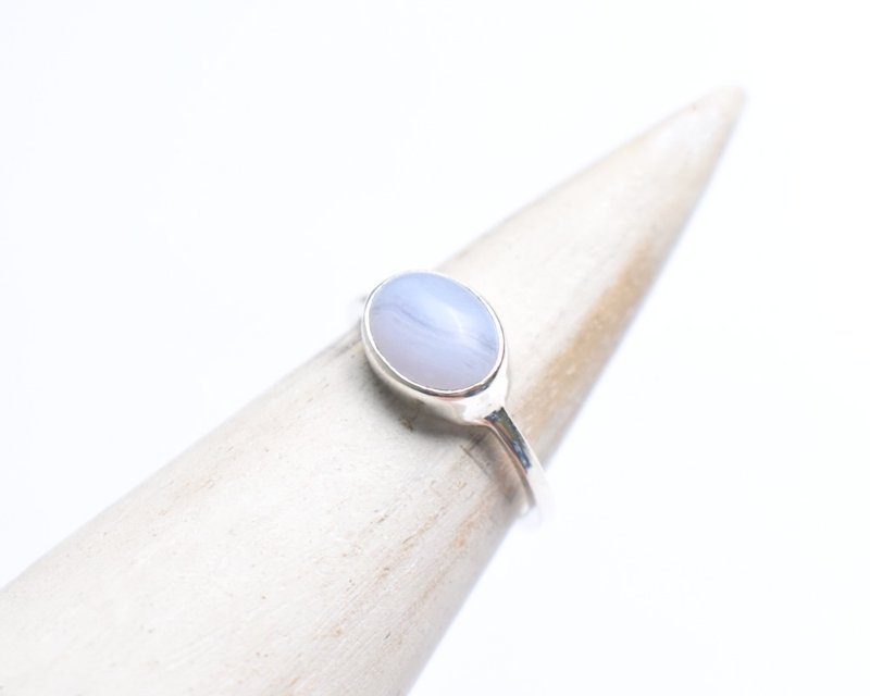 Blue lace agate Silver ring - แหวนทั่วไป - เงินแท้ สีน้ำเงิน